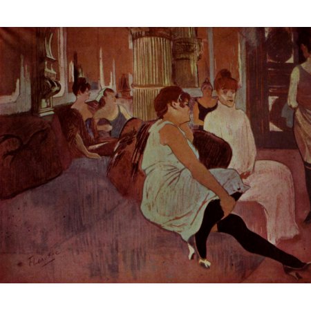 Posterazzi Salon in the Rue Des Moulins Lautrec 1953 Canvas Art - Henri De Toulouse-Lautrec (24 X 36)