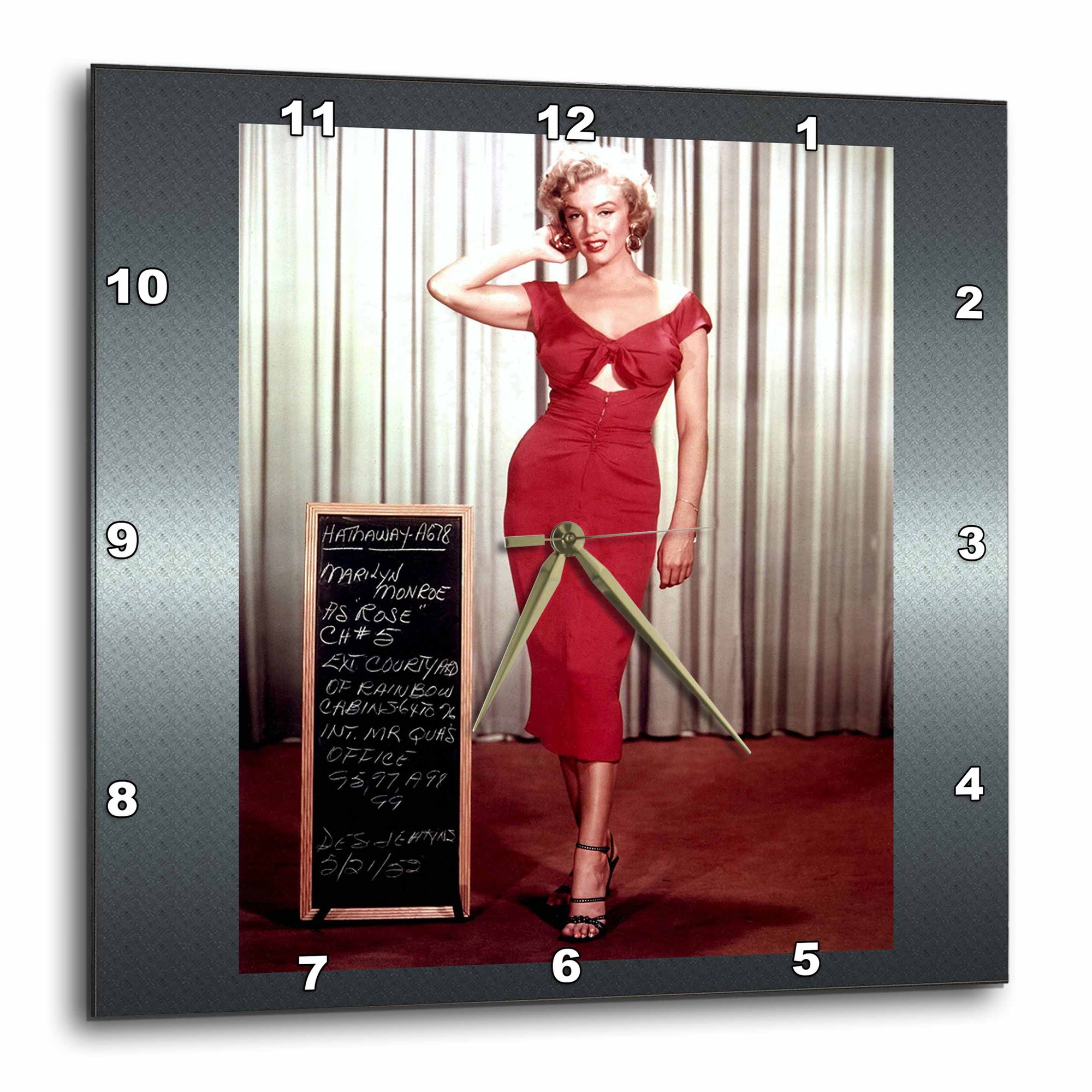 3dRose Marilyn Monroe in Niagara (1953) (PD-US), Wall Clock, 10 by 10-inch