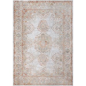 Aisha AIS-2312 2  X 3  Rug Burnt Orange/Wheat/White/Light Gray/Medium Gray