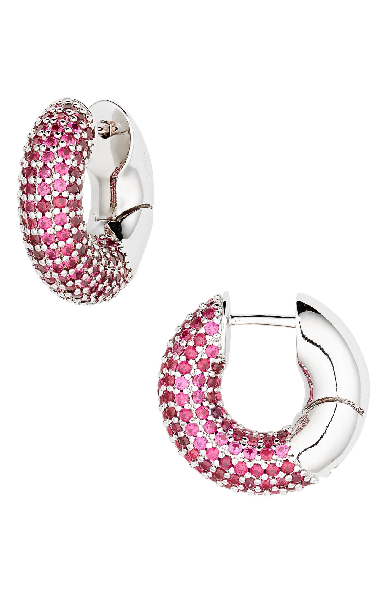 Numbering Pave Huggie Hoop Earrings in Purple at Nordstrom