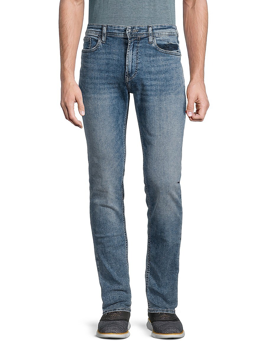 BUFFALO David Bitton Men's Max-X Skinny Stretch Jeans - Whiskered Blue - Size 33 32