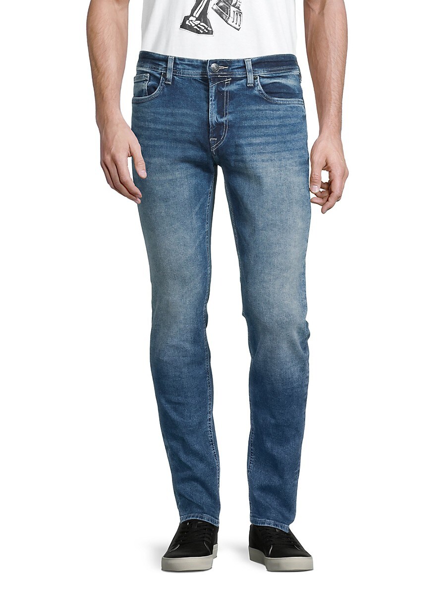 BUFFALO David Bitton Men's Max-X Skinny Stretch Jeans - Whiskered Blue - Size 33 32
