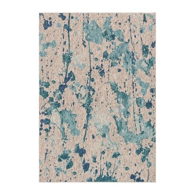 Loloi Rugs NEWPNP-10-5377 Newport 5' X 8' Rectangle Synthetic Power Loomed Conte Aqua / Grey