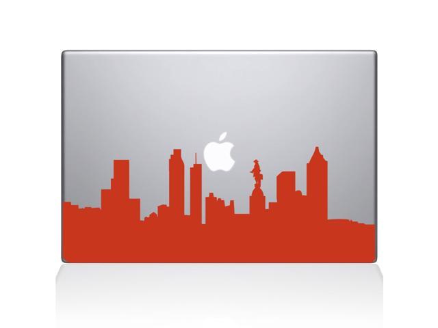 Philadelphia City Skyline Decal Vinyl Sticker, 15' Macbook Pro (2016 & Newer Models), Orange (2313-Mac-15X-P)