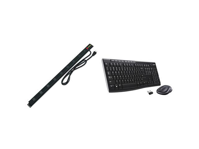 Stanley 31610 Surgemax Pro 9 Outlet L Surge Protector, Black & Logitech Mk270 Wireless Keyboard and Mouse Combo - Keyboard and Mouse Included, Long.
