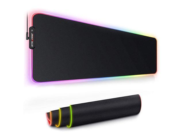 Gtracing Large Rgb Gaming Mouse Pad-Extended Soft LED Computer Keyboard Mousepads Mat with 12 Lighting Modes, Ble Stitched Edges and Non-Slip Rubber.