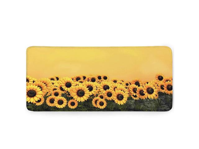 Yellow Sunflower Mouse Pad, Sunflower Gaming Mouse Pad for Long Extended Desk Large Mouse Pad with Stitched Edges Non-Slip Rubber Base Desk Mat for.