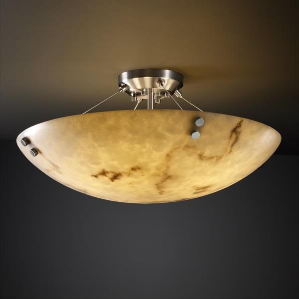 Justice Design Group Lumenaria 48 Inch 6 Light LED Semi Flush Mount Lumenaria - FAL-9657-35-DBRZ-F1-LED6-6000 - Alabaster