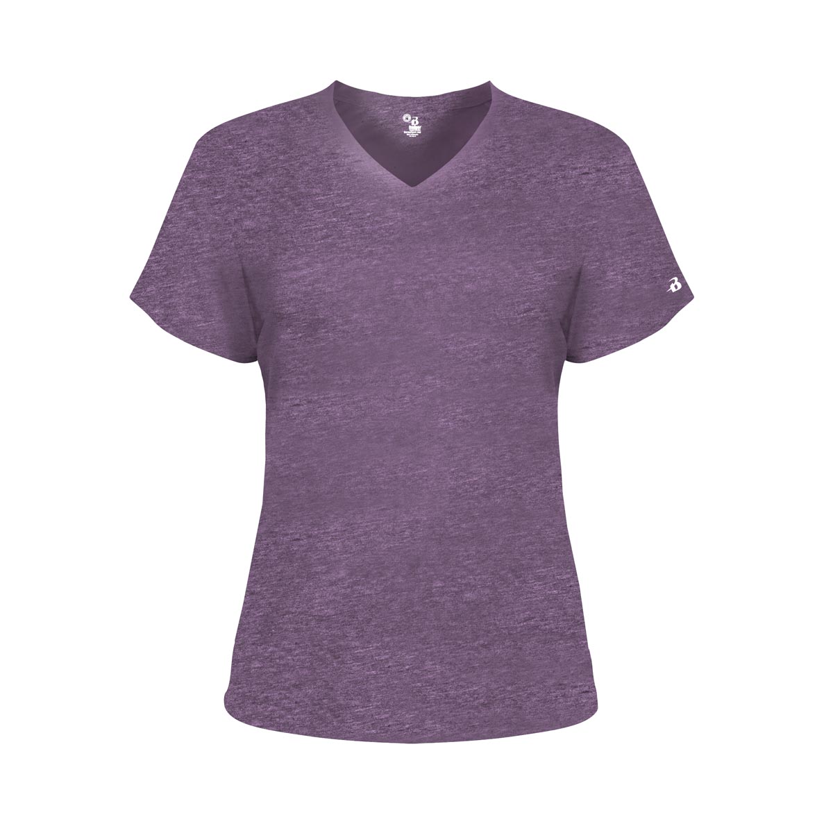 Badger 4962 Women's Triblend Performance V-Neck T-Shirt - Purple Heather - M