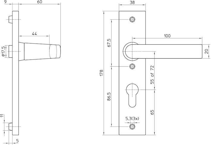 Nemef Kruk/kruk Schild 3251 Sl 56 F1 Din Links En Rechts