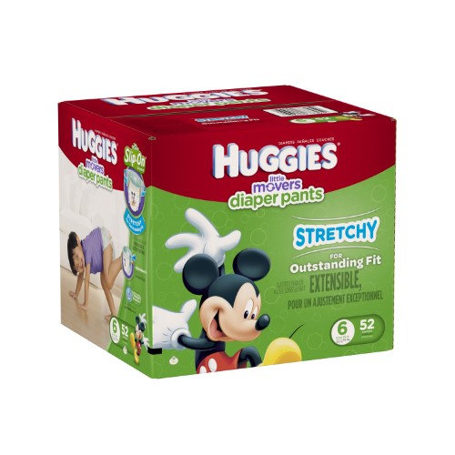 HUGGIES Little Movers Slip-on Diaper Pants, Size 6, 52 Diapers