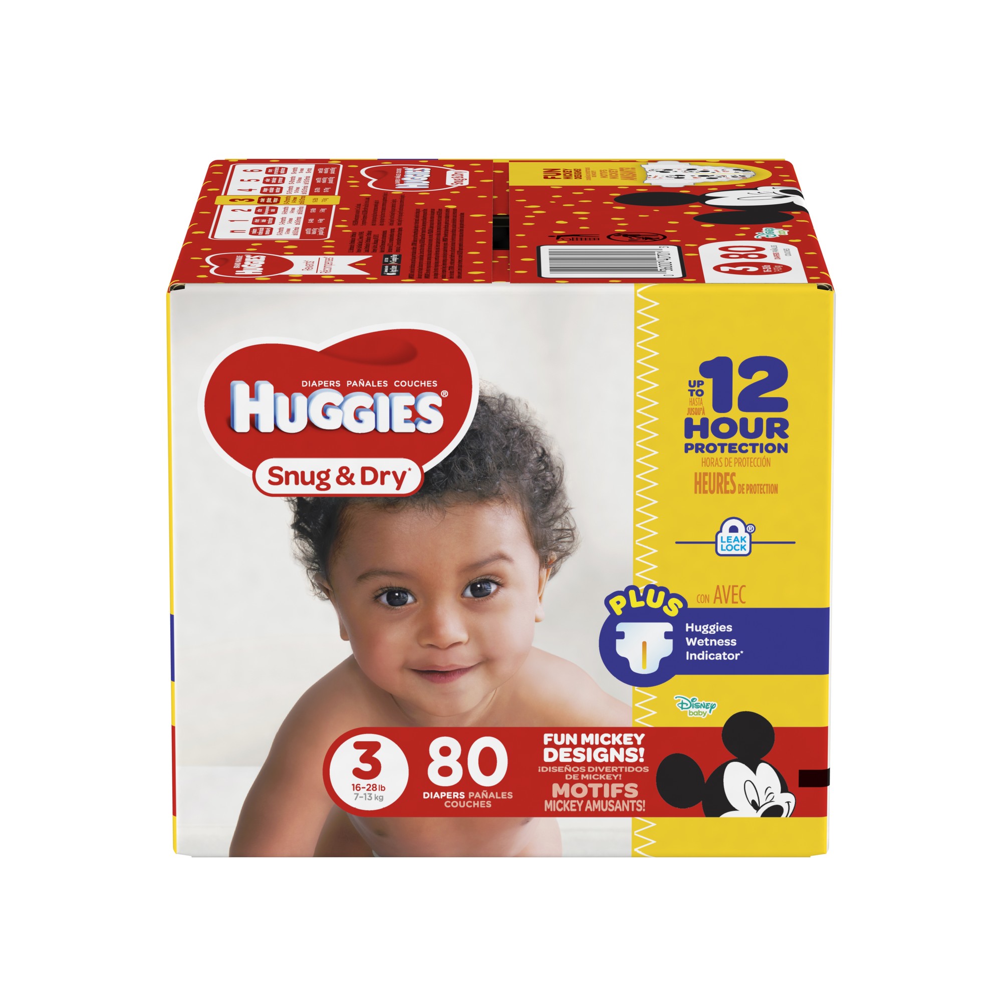 Baby Diaper Huggies Snug & Dry Tab Closure Size 3 Disposable Heavy Absorbency   Case of 80