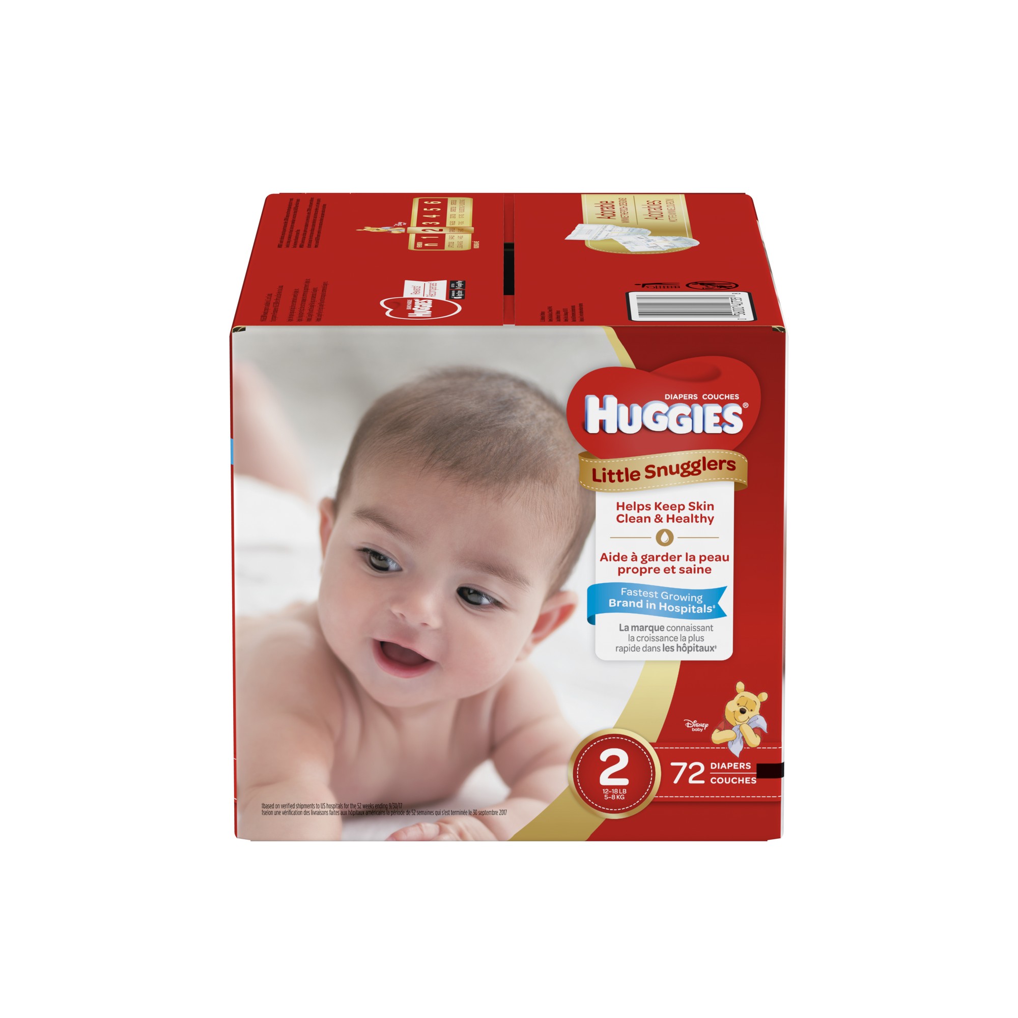 HUGGIES Little Snugglers Diapers, Size 2, 72 Ct