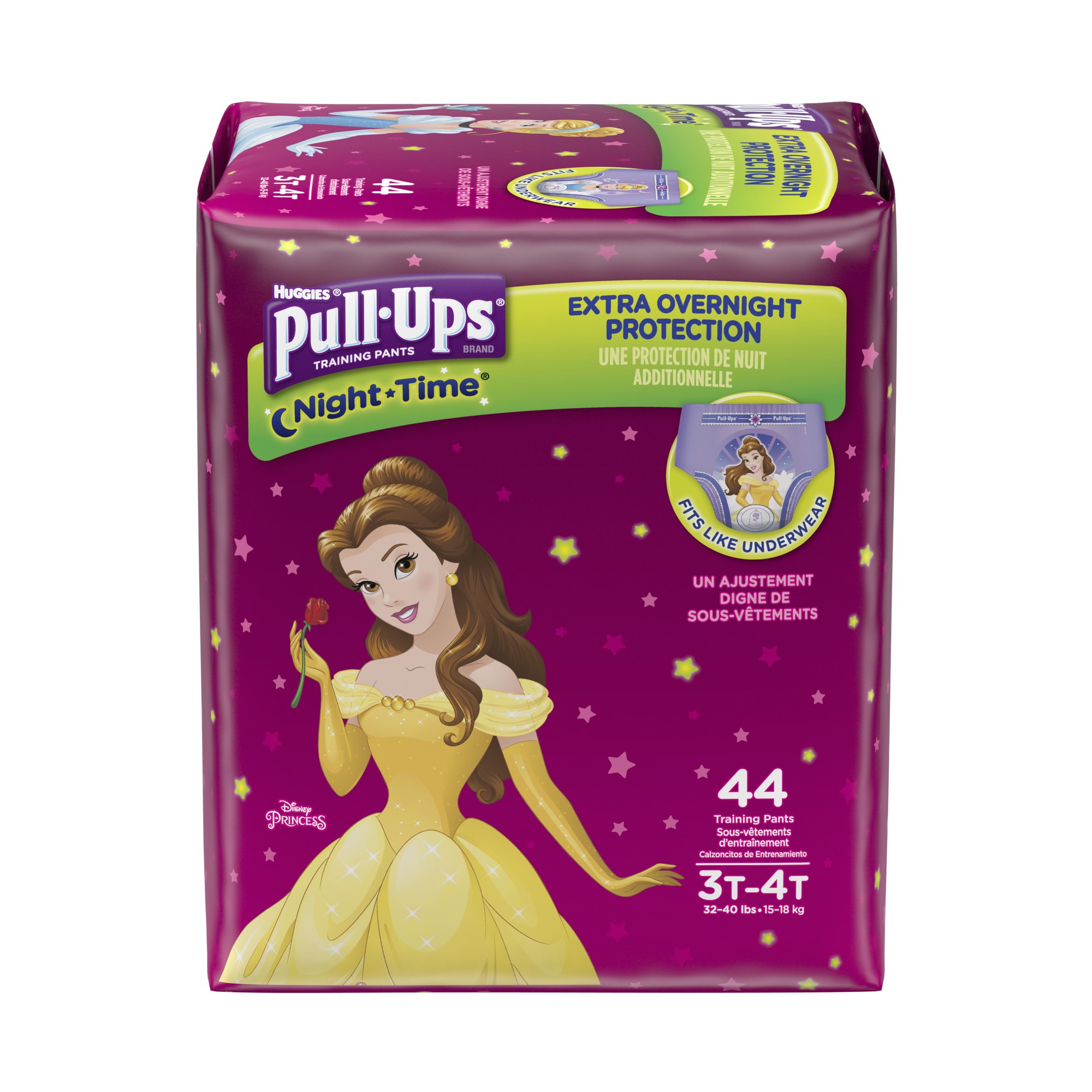 Pull-Ups Girls' Night-Time Training Pants, Size 3T-4T, 44 Pants