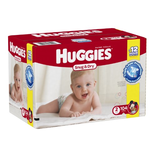 HUGGIES Snug & Dry Diapers, Size 2, 104 Diapers