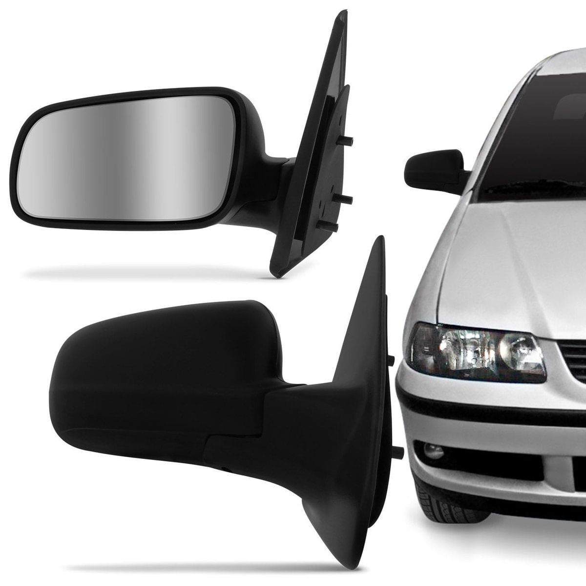 Par Retrovisor Gol G3 G4 00 01 02 03 04 05 06 07 08 09 10 11 12 13 14 2 Portas Preto Sem Controle
