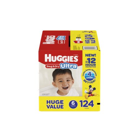 HUGGIES Snug & Dry Ultra Diapers, Size 6, 124 Diapers