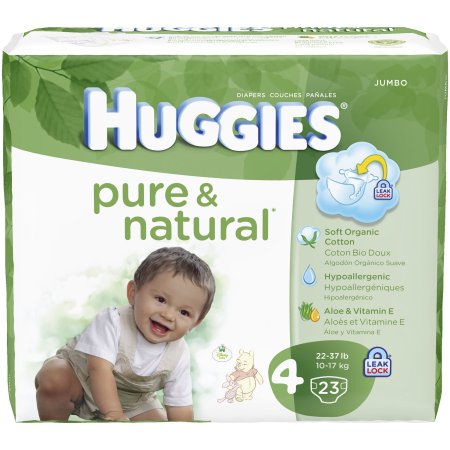 HUGGIES Pure & Natural Diapers, Sizes Newborn, 1, 2, 3, 4, 5