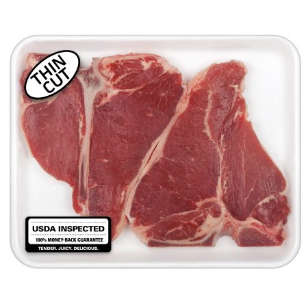 Beef Loin Thin Cut Bone-in T-bone Steak, 1.0-2.5 Lbs.