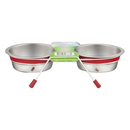 Loving Pets Silent Double Diner Noise-Free Dining Red 1 Pint, 1.0 CT