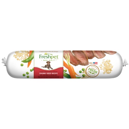 Freshpet Fresh Dog Food  Slice & Serve Roll  Chunky Beef Recipe  6 Lb