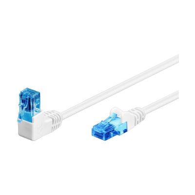 Netzwerk Patchkabel CAT6a 1x 90° Gewinkelt, U/UTP, Weiß