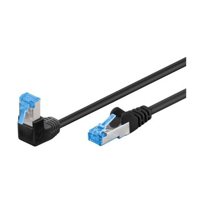 Netzwerk Patchkabel CAT6a 1x 90° Gewinkelt, S/FTP Schwarz thumbnail