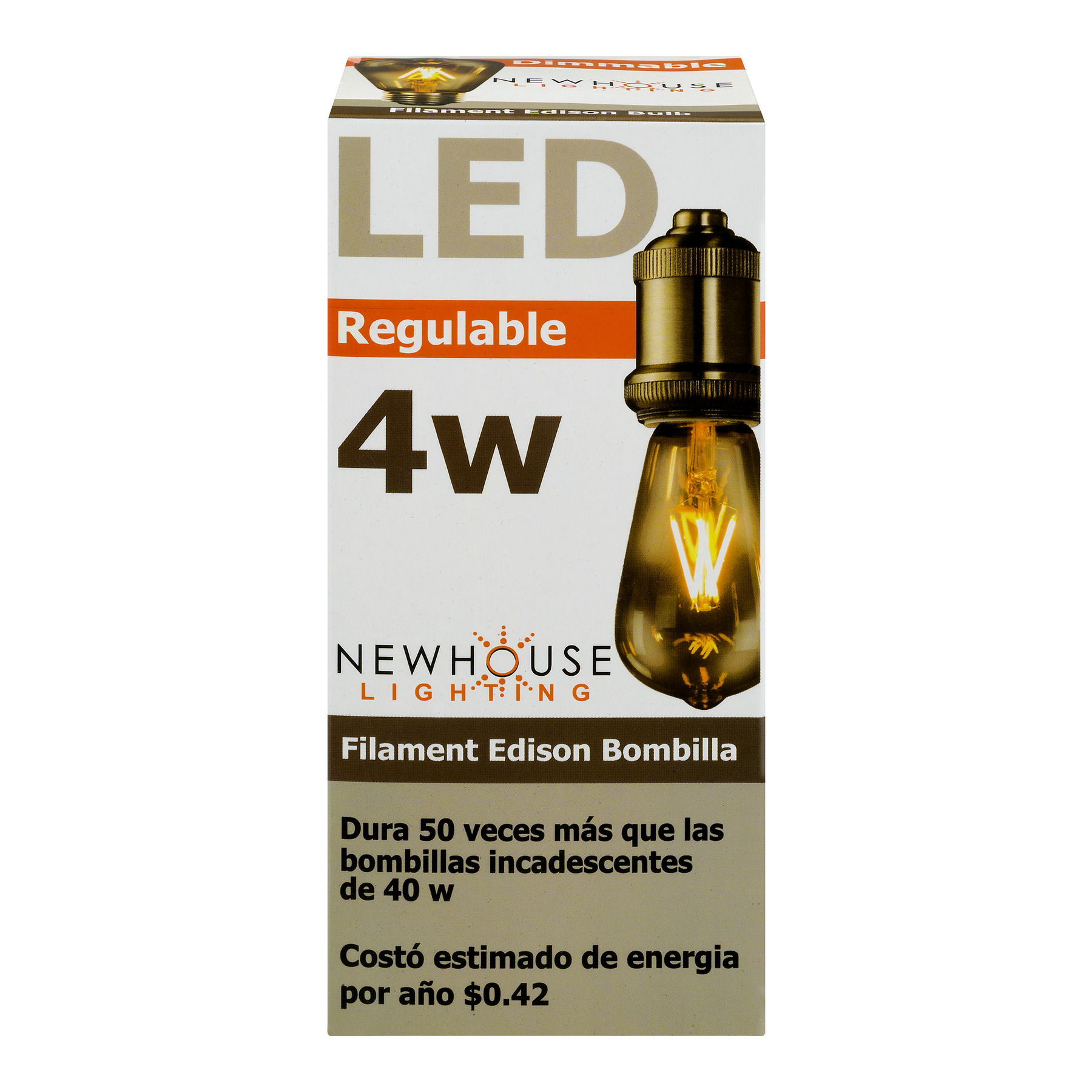 Newhouse Lighting LED Filament Edison Bulb Dimmable 4 W  1.0 CT