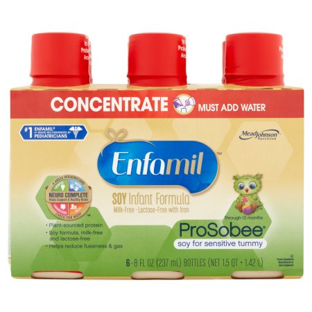 Enfamil ProSobee Milk-Free-Lactose-Free with Iron Soy Infant Formula 12 Months, 8 Fl Oz, 6 Count