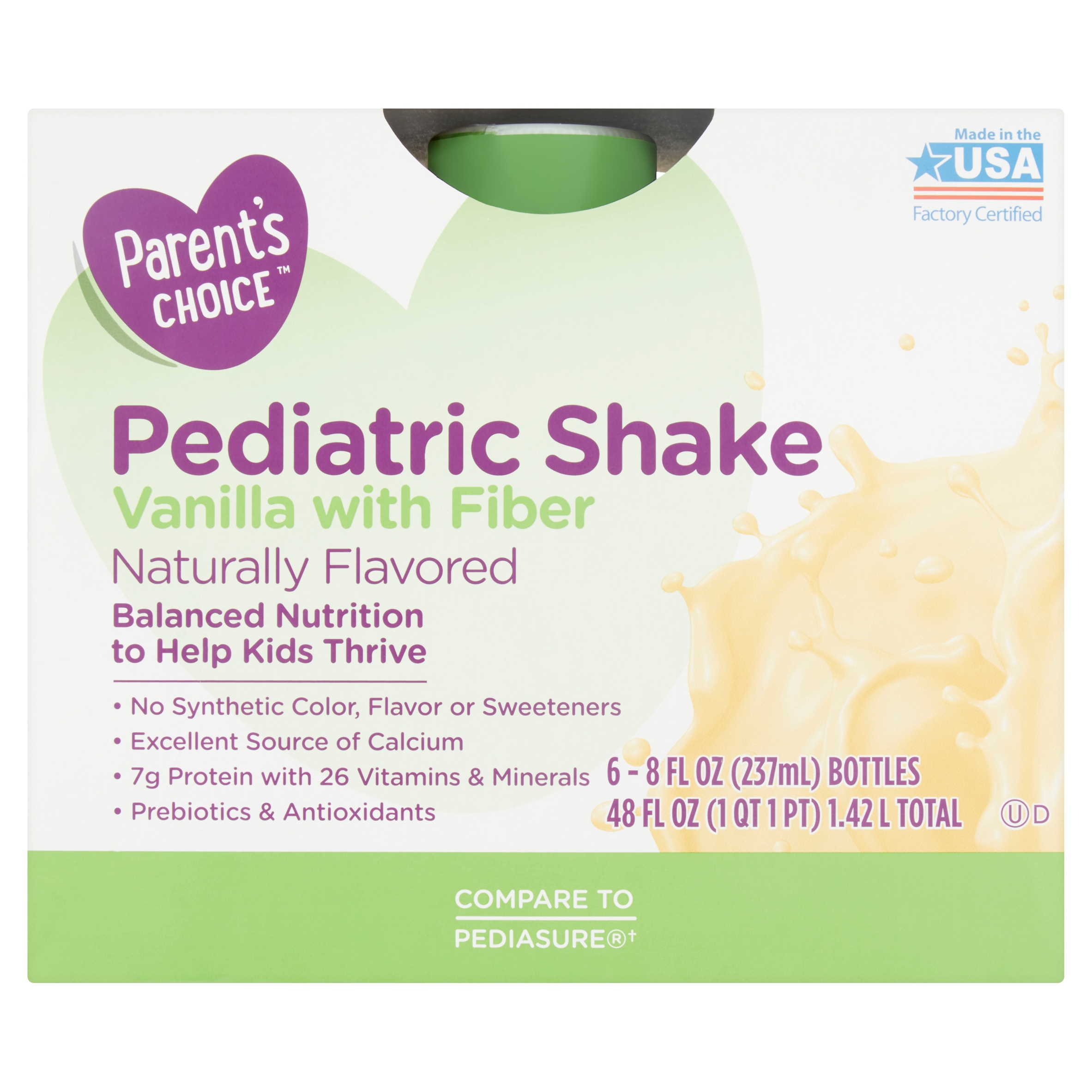 Parent S Choice Pediatric Shake Vanilla 8 Oz Bottle (6 Count)