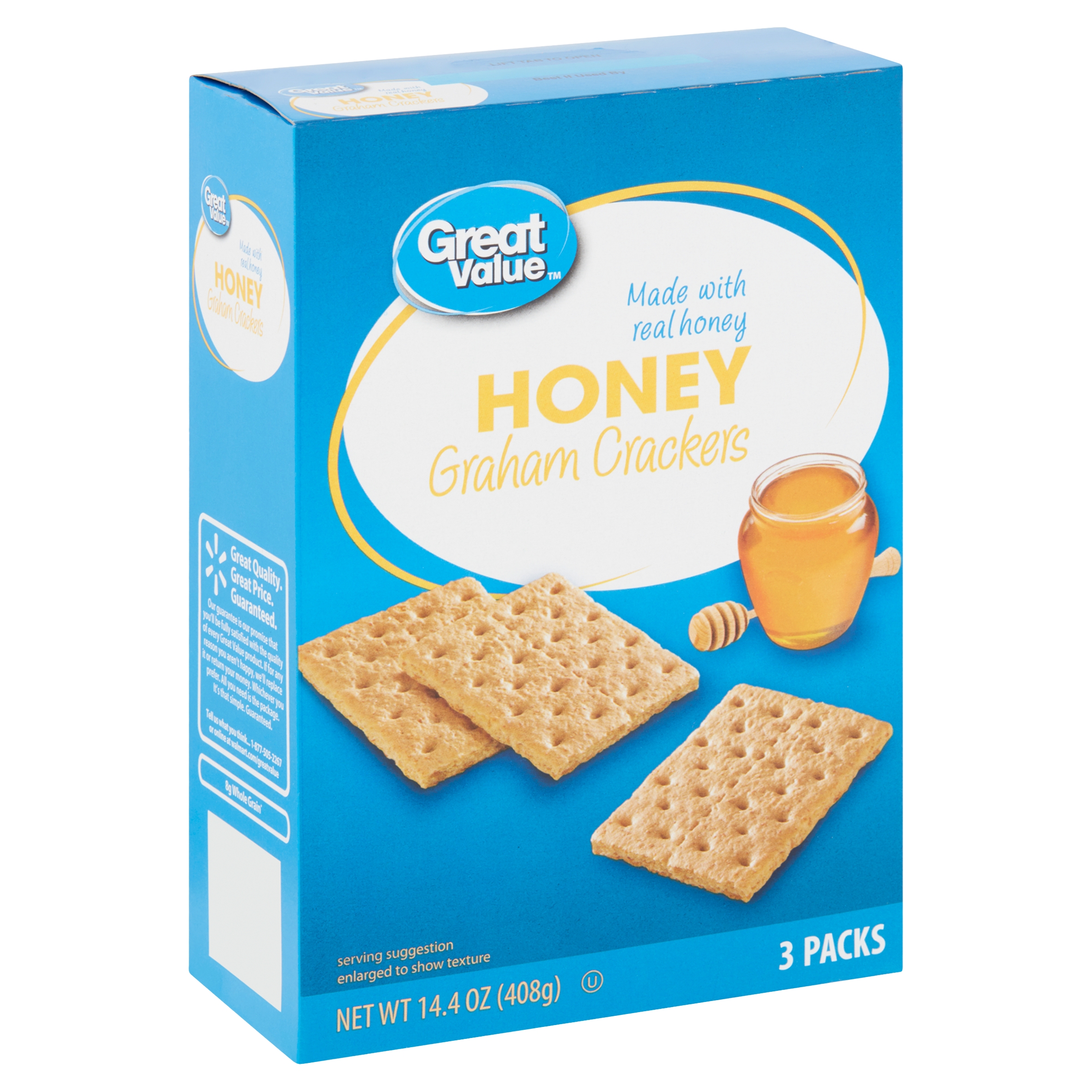 Great Value Honey Graham Crackers, 14.4 Oz., 3 Count Image