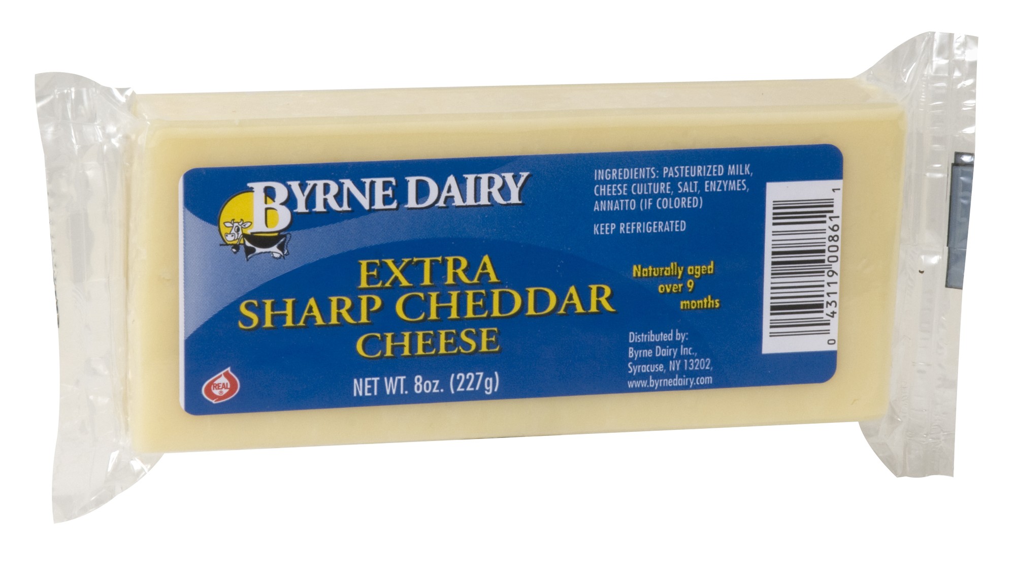 Byrne Dairy Extra Sharp Cheddar Cheese, 8 Oz.
