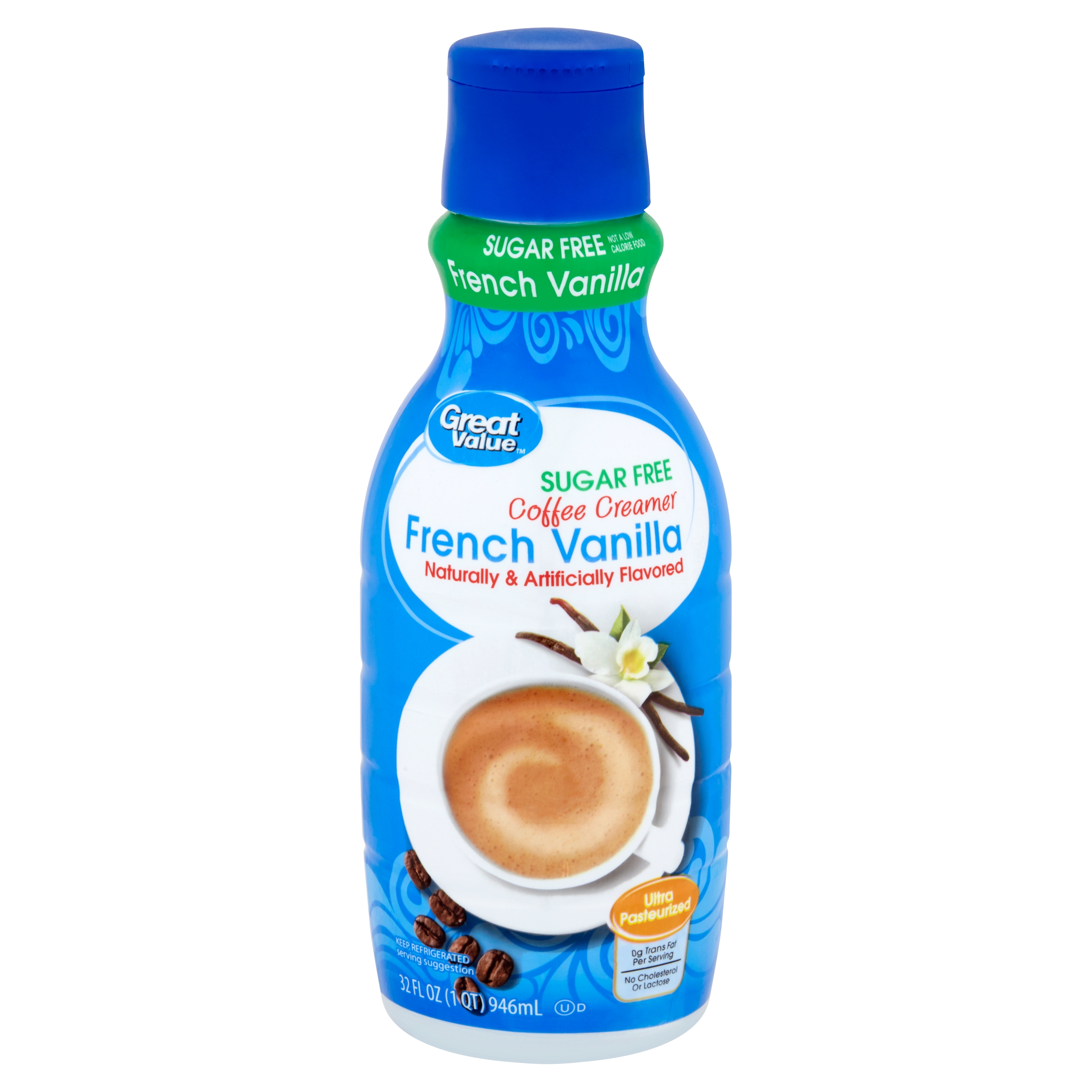 Great Value Sugar Free French Vanilla Coffee Creamer, 32 Fl Oz Image