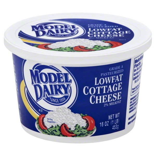 Model Dairy 2% Milkfat Low-Fat Cottage Cheese, 16 Oz.