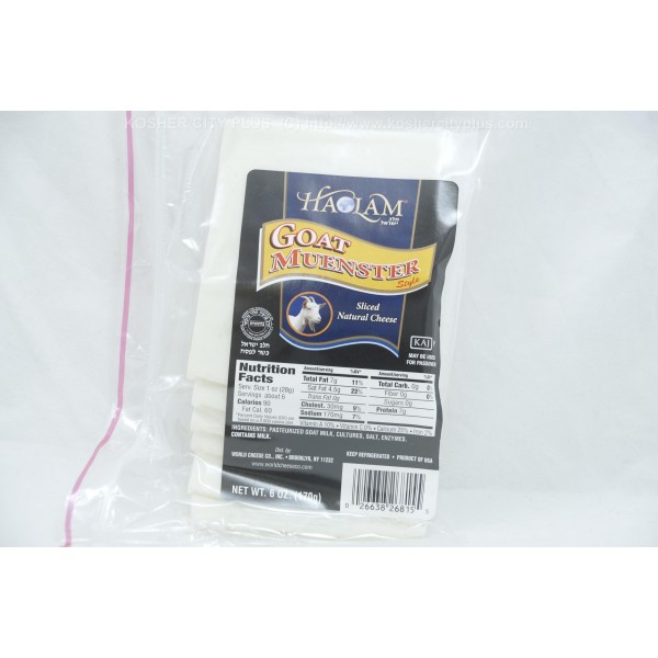 Haolam Sliced Natural Goal Muenster Cheese, 6 Oz.