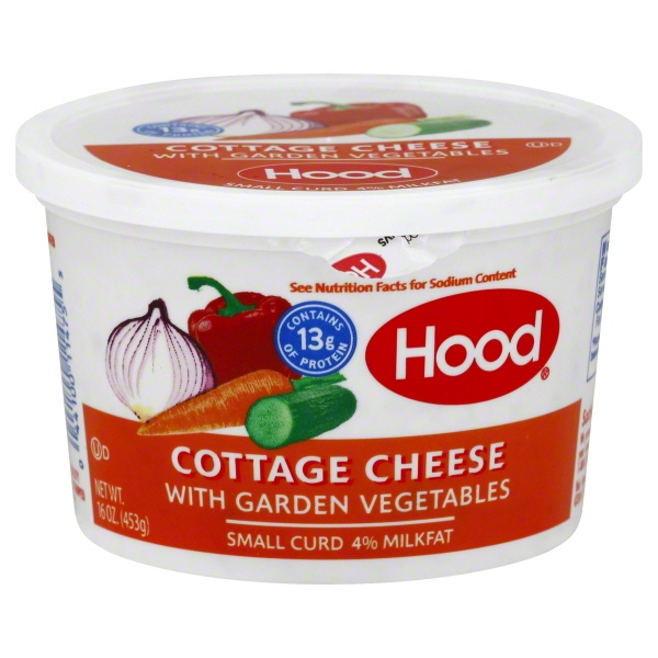 Hood 4% Milk Fat Garden Vegetables Small Curd Cottage Cheese, 16 Oz.