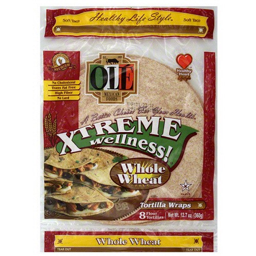 FODMAPs, Gluten & More Ole Mexican Xtreme Wellness Whole Wheat Tortilla Wraps, 12.7 oz (Pack