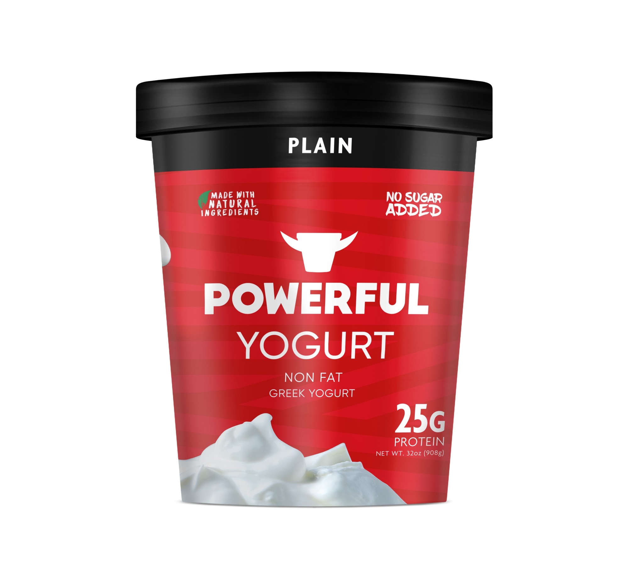 Powerful Yogurt Fat-Free Plain Whole Milk Greek Yogurt, 32 Oz.