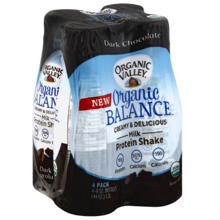 Organic Valley Organic Balance Dark Chocolate Milk Protein Shakes, 11 Fl Oz, 4 Count, (Pack of 3)