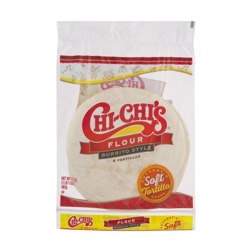 CHI-CHI S Flour Tortillas Burrito Size  Tortilla Wrap  Shelf-Stable  17 Oz Resealable Package  (8 Tortillas)