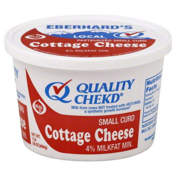 Eberhard's Quality Chekd' 4% Milkfat Small Curd Cottage Cheese, 16 Oz.