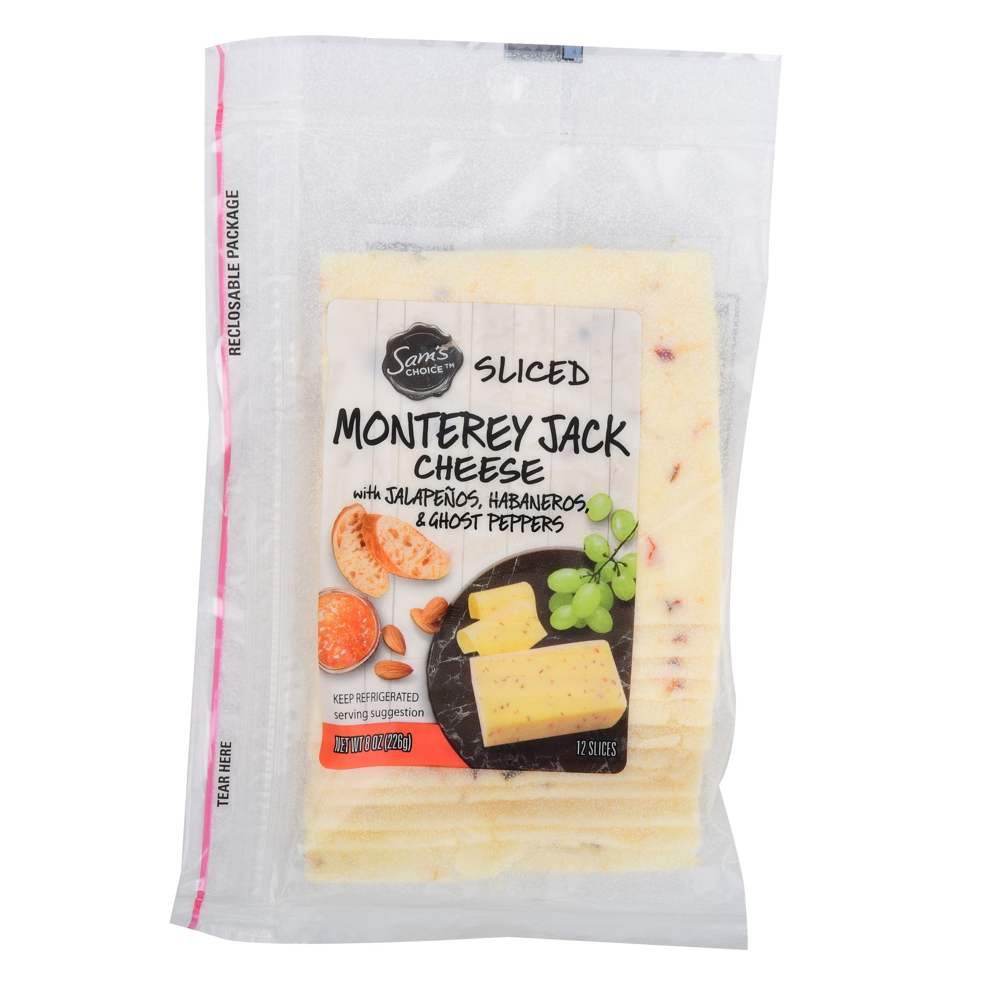 Cheese Slices Triple Pepper Jack with Ghost Peppers