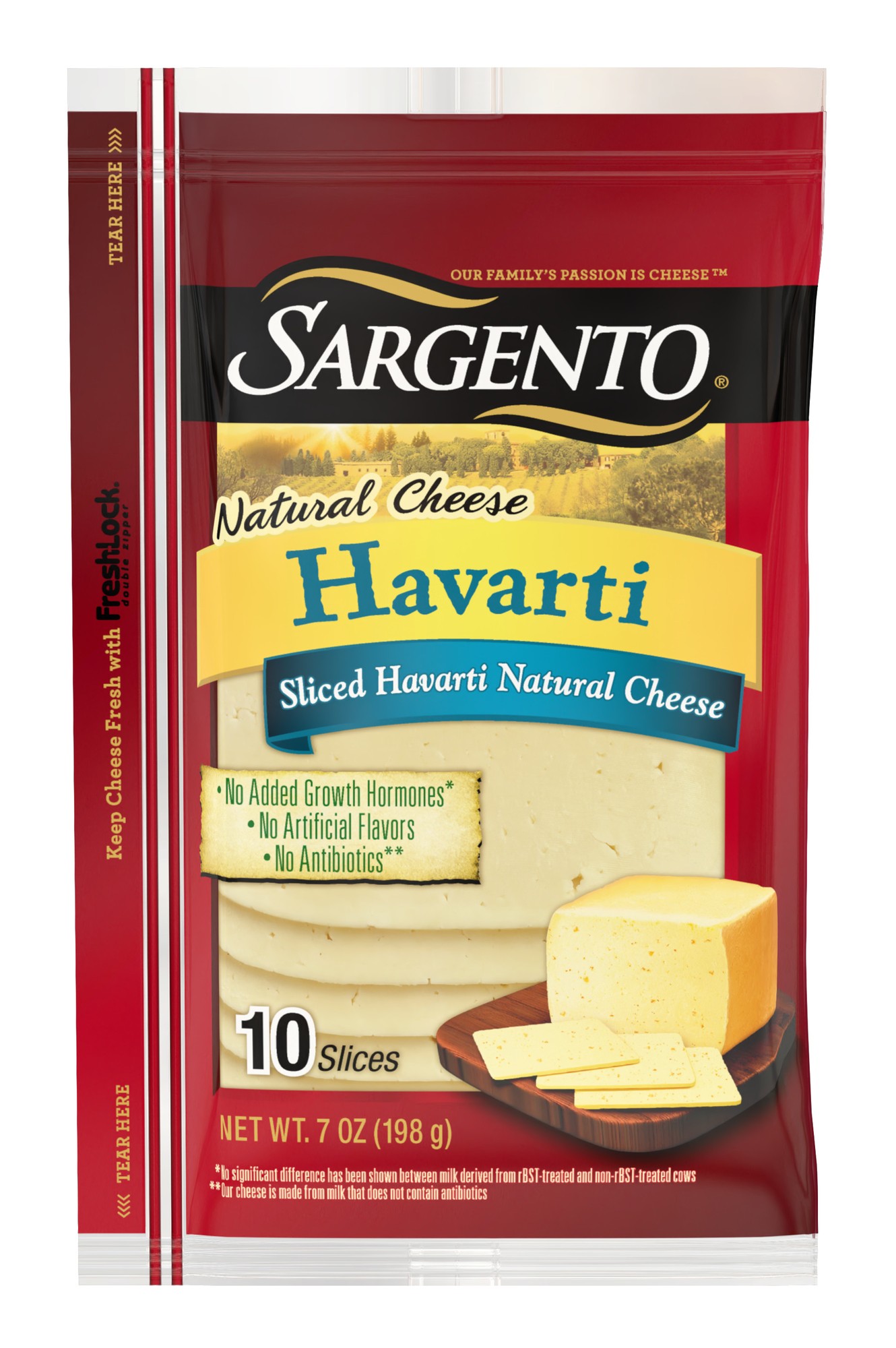 Sliced Havarti Natural Cheese, Havarti