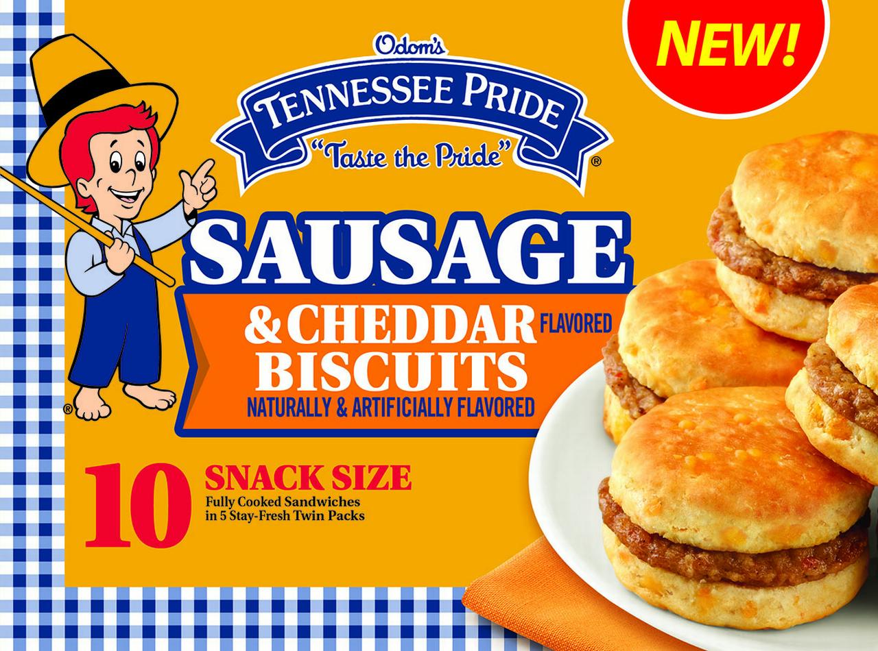 ODOMS TENNESSEE PRIDE Frozen Sausage & Cheddar-Flavored Biscuits Breakfast Sandwiches 10 Count