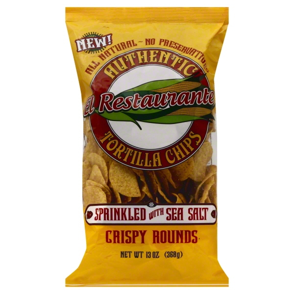 El Restaurante All Natural Authentic Crispy Round Tortilla Chips Sprinkled with Sea Salt 13 Oz.