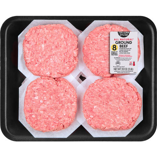 73%Lean 27% Fat Ground Beef Patties