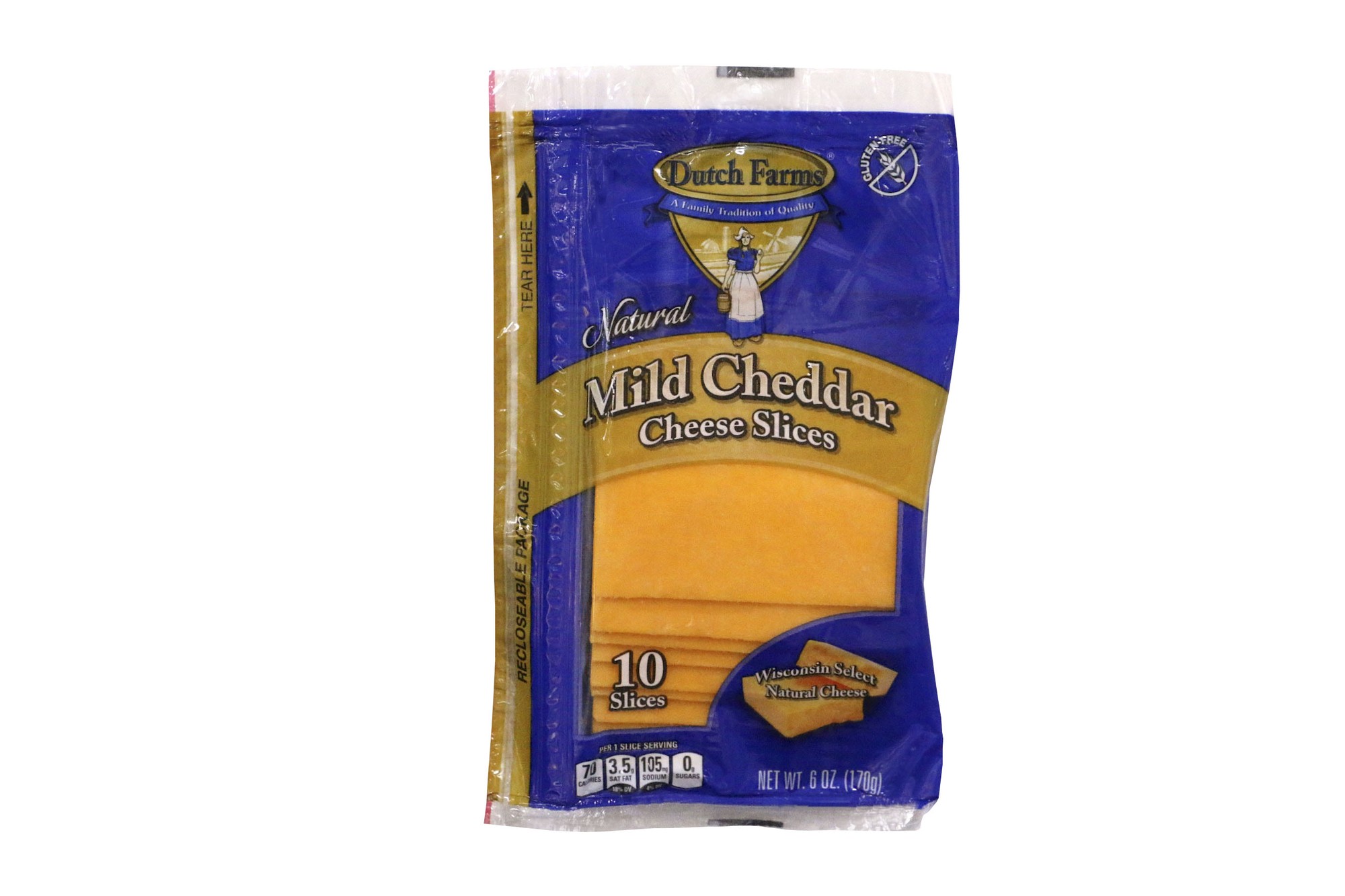 Dutch Farms Slices Natural Mild Cheddar Cheese, 8 Oz.