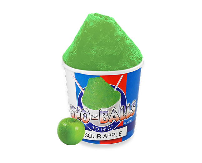 New Orleans Famous Sno-Balls to Go!  SOUR APPLE 16 OZ PINT SNO-BALL