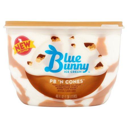 Vanilla Flavored Ice Cream Peanut Butter Swirls Dipped Cone Pieces, Pb 'n Cones