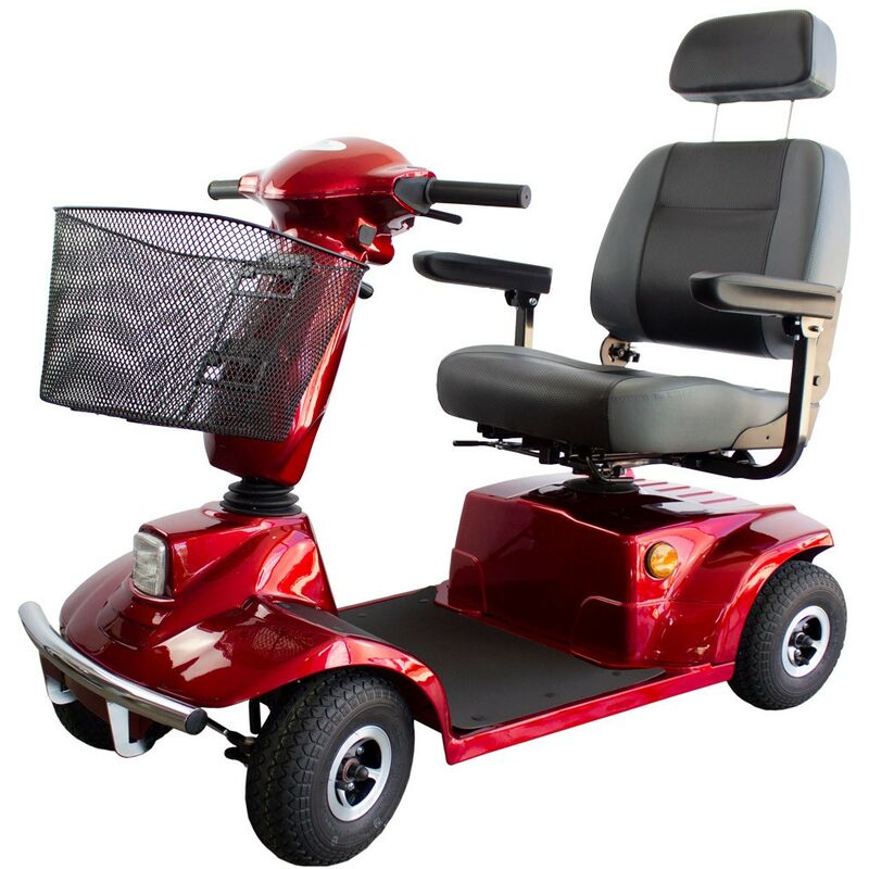 Mobiclinic - Scooter électrique Pour Handicapés | 4 Roues | Prime | Amovible | Auton. 30 Km | 12V | Bordeaux | Balance